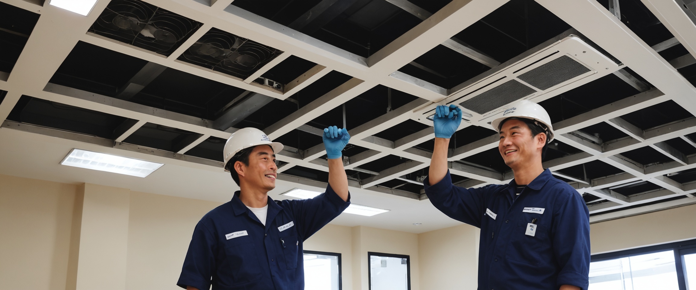 福岡市博多区 飲食店 天井カセット形エアコン入替工事